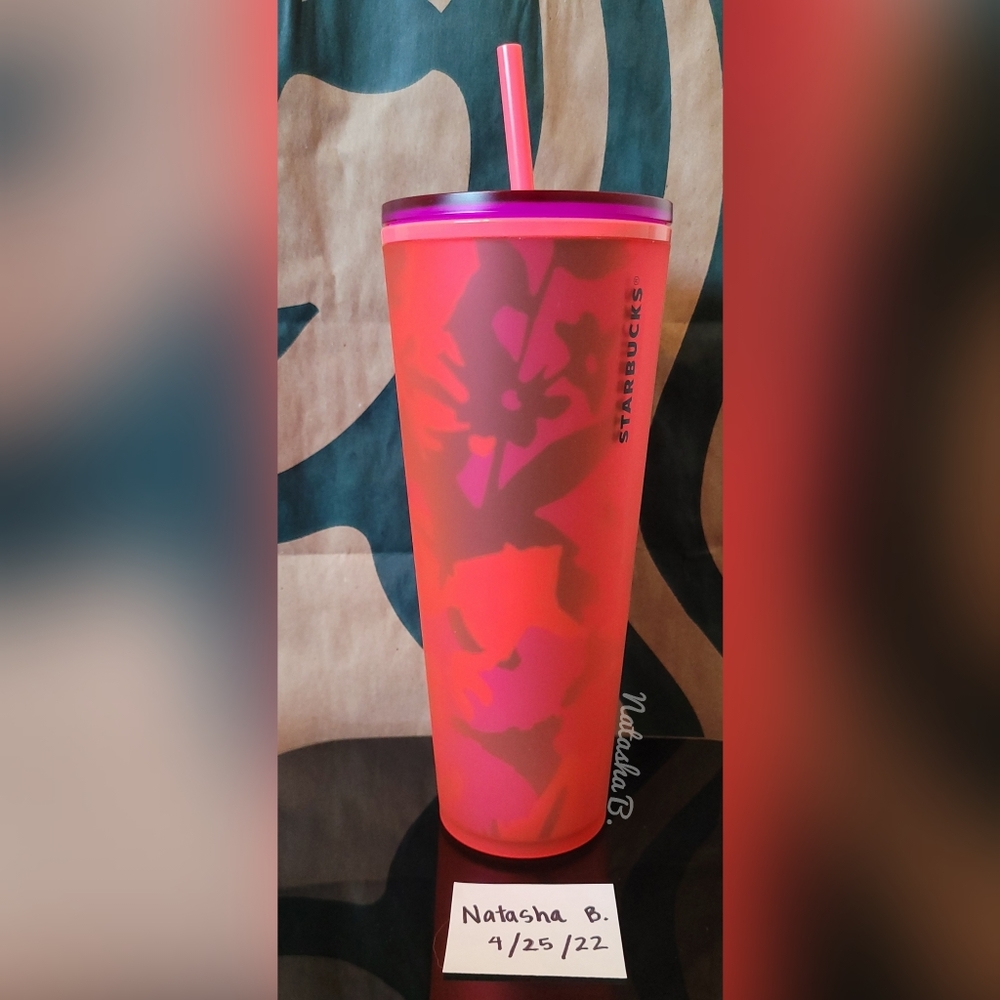 Red Floral Spring Soft Touch Venti Starbucks Cup